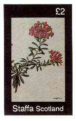 Staffa 1982 Flowers #50 (Daphne) imperf  deluxe sheet (£2 value) unmounted mint, stamps on flowers