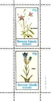 Bernera 1982 Flowers #23 (Violet & Bell Flower) perf  set of 2 values (40p & 60p) unmounted mint, stamps on , stamps on  stamps on flowers