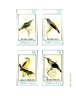 Staffa 1982 Sunbirds (Nectarinia) imperf set of 4 values unmounted mint, stamps on birds, stamps on sunbirds