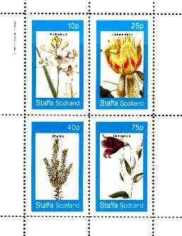 Staffa 1982 Flowers #52 (Anthericum, Campanula, etc) perf set of 4 values unmounted mint, stamps on , stamps on  stamps on flowers