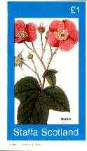 Staffa 1982 Flowers #52 (Rubus) imperf souvenir sheet (£1 value) unmounted mint, stamps on flowers