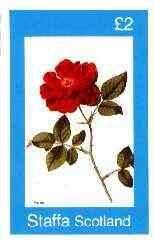 Staffa 1982 Flowers #52 (Rosa) imperf deluxe sheet (Â£2 value) unmounted mint, stamps on , stamps on  stamps on flowers