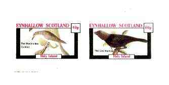 Eynhallow 1982 Birds #26 (Cuckoo & Bunting) imperf set of 2 values unmounted mint, stamps on birds