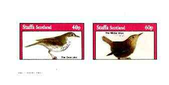 Staffa 1982 Birds #66 (Oven bird & Winter Wren) imperf set of 2 values unmounted mint , stamps on birds