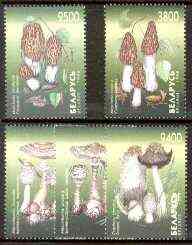 Belarus 1998 Fungi perf set of 5 unmounted mint (tete-beche pairs pro rata), stamps on , stamps on  stamps on fungi