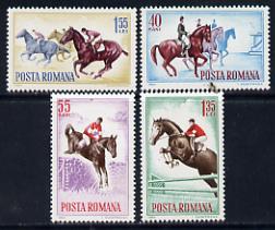 Rumania 1964 Horsemanship set of 4 unmounted mint, Mi 2276-79, SG 3142-45*, stamps on , stamps on  stamps on animals, stamps on  stamps on horses