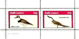 Staffa 1982 Birds #67 (Plover & Tern) perf set of 2 values unmounted mint, stamps on birds