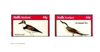 Staffa 1982 Birds #67 (Plover & Tern) imperf set of 2 values unmounted mint, stamps on birds 