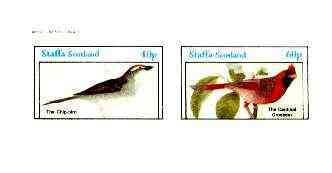 Staffa 1982 Birds #69 (Chip-bird & Grosbeak) imperf set of 2 values unmounted mint, stamps on birds