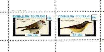 Eynhallow 1982 Birds #30 (Kinglet & Warbler) perf set of 2 values unmounted mint, stamps on birds   