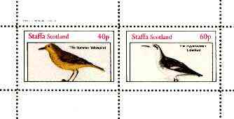 Staffa 1982 Birds #71 (Yellowbird & Lobefoot) perf set of 2 values unmounted mint, stamps on birds 
