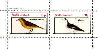 Staffa 1982 Birds #71 (Yellowbird & Lobefoot) perf set of 2 values unmounted mint, stamps on birds