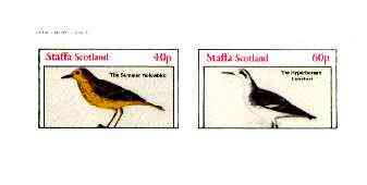 Staffa 1982 Birds #71 (Yellowbird & Lobefoot) imperf set of 2 values unmounted mint , stamps on birds 