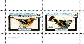 Eynhallow 1982 Birds #32 (Blackburnian & Spotted Warblers) perf set of 2 values unmounted mint, stamps on birds