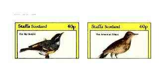 Staffa 1982 Birds #72 (Myrtle-bird & Titlark) imperf set of 2 values unmounted mint , stamps on birds 