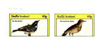 Staffa 1982 Birds #72 (Myrtle-bird & Titlark) imperf set of 2 values unmounted mint , stamps on birds