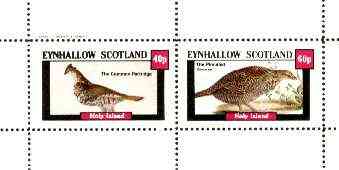 Eynhallow 1982 Game Birds (Partridge & Grouse) perf set of 2 values unmounted mint, stamps on , stamps on  stamps on birds, stamps on game