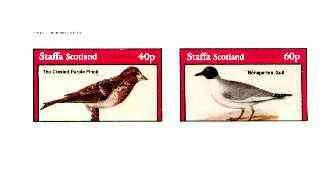 Staffa 1982 Birds #73 (Finch & Gull) imperf set of 2 values unmounted mint , stamps on birds