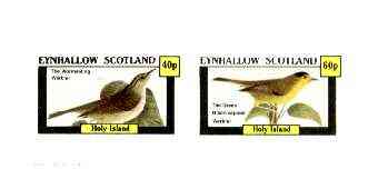 Eynhallow 1982 Birds #33 (Worm-Eating & Black-Capped Warblers) imperf set of 2 values unmounted mint, stamps on birds