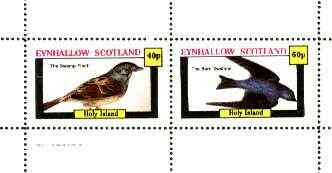 Eynhallow 1982 Birds #35 (Swamp Finch & Barn Swallow) perf set of 2 values unmounted mint, stamps on , stamps on  stamps on birds   