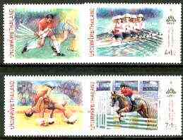 Thailand 1998 13th Asian Games set of 4  SG 2073-76 unmounted mint*, stamps on , stamps on  stamps on sport, stamps on field hockey, stamps on rowing, stamps on horses, stamps on show jumping, stamps on wrestling