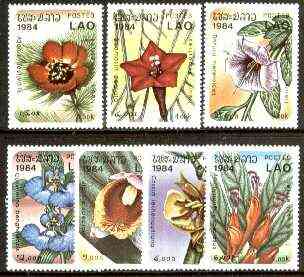 Laos 1984 Woodland Flowers complete set of 7 unmounted mint, SG 741-47*, stamps on flowers