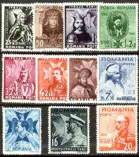 Rumania 1938 Boy Scouts Fund (8th Anniversary of Accession) set of 11 unmounted mint,  Mi 553-63, stamps on , stamps on  stamps on scouts