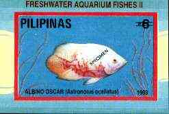 Philippines 1993 Fish imperf souvenir sheet overprinted SPECIMEN, unmounted mint scarce publicity proof, only 200 produced, stamps on , stamps on  stamps on fish