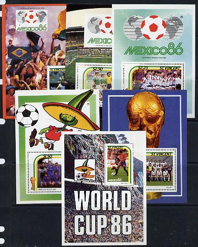 St Vincent 1986 World Cup Football set of 6 m/sheets unmounted mint SG MS 995, stamps on football   sport