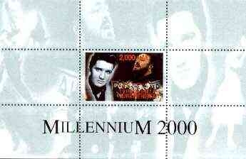 Turkmenistan 1999 Millennium Personalities (Elvis, Pavarotti & Beatles) perf souvenir sheet unmounted mint, stamps on , stamps on  stamps on personalities, stamps on elvis, stamps on cinema, stamps on entertainments, stamps on pops, stamps on opera, stamps on music, stamps on millennium, stamps on  stamps on beatles