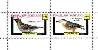 Eynhallow 1982 Birds #36 (Waxwing & Nuthatch) perf set of 2 values unmounted mint, stamps on birds, stamps on nuthatch, stamps on waxwing