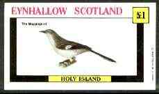 Eynhallow 1982 Birds #36 (Mockingbird) imperf souvenir sheet (Â£1 value) unmounted mint, stamps on birds, stamps on mockingbird