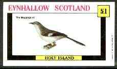 Eynhallow 1982 Birds #36 (Mockingbird) imperf souvenir sheet (£1 value) unmounted mint, stamps on birds, stamps on mockingbird