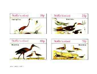Staffa 1982 Birds #74 (Flamingo, Ibis & Mixed Birds) imperf set of 4 values unmounted mint, stamps on birds 