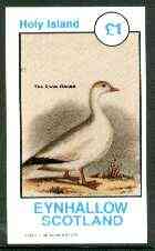 Eynhallow 1982 Birds #13 (Snow Goose) imperf souvenir sheet (£1 value) unmounted mint, stamps on birds, stamps on goose