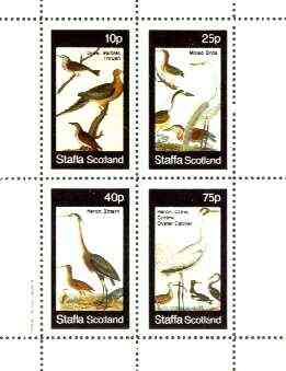 Staffa 1982 Birds #75 (Herons, Thrush, Crane, etc) perf set of 4 values unmounted mint, stamps on birds, stamps on herons, stamps on thrush