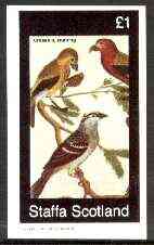 Staffa 1982 Birds #75 (Crossbill & Bunting) imperf souvenir sheet (£1 value) unmounted mint, stamps on birds, stamps on crossbill, stamps on bunting