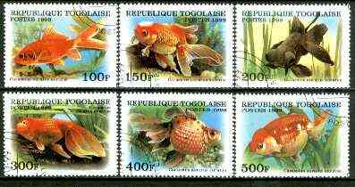 Togo 1999 Fish complete set of 6 values fine cto used*, stamps on , stamps on  stamps on fish