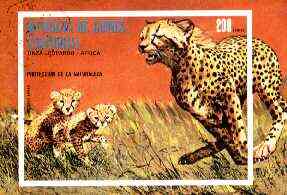 Equatorial Guinea 1974 African Animals (Leopard) imperf m/sheet fine cto used, MI BL 146, stamps on , stamps on  stamps on animals, stamps on cats, stamps on leopards