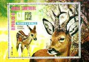 Equatorial Guinea 1976 European Animals (Deer) perf m/sheet fine cto used, MI BL 230, stamps on , stamps on  stamps on animals, stamps on deer