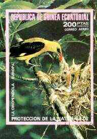 Equatorial Guinea 1976 European Birds (200p) imperf m/sheet fine cto used, MI BL 237, stamps on birds