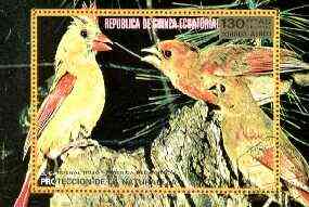 Equatorial Guinea 1976 North American Birds (130p) perf m/sheet fine cto used, MI BL 250