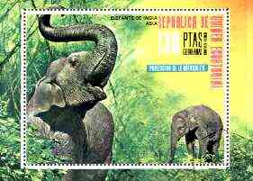 Equatorial Guinea 1976 Asian Animals (Elephant) perf m/sheet cto used Mi BL 238, stamps on animals, stamps on elephant