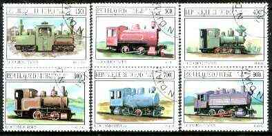 Chad 1999 Railway Locos complete set of 6 values fine cto used*, stamps on , stamps on  stamps on railways