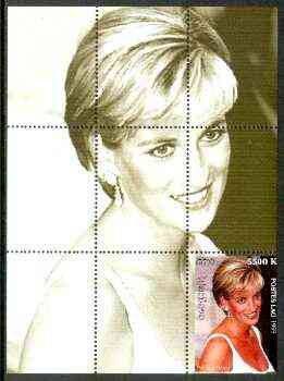 Laos 1999 Great People of the 20th Century (Princess Di) perf souvenir sheet unmounted mint, stamps on personalities, stamps on royalty, stamps on diana, stamps on millennium