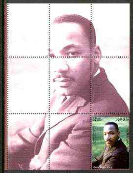 Laos 1999 Great People of the 20th Century (Martin Luther King) perf souvenir sheet unmounted mint, stamps on , stamps on  stamps on personalities, stamps on constitutions, stamps on human rights, stamps on nobel, stamps on  stamps on millennium