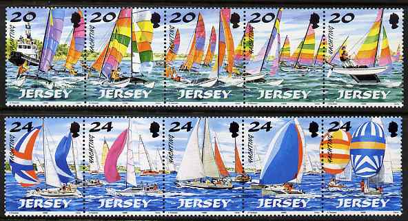 Jersey 1998 Jersey Yachting (1st series) set of 10, unmounted mint SG 854-63, stamps on , stamps on  stamps on sailing