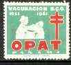 Cinderella - Panama 1961 Anti TB label unmounted mint showing Nurse innoculating Child (slight wrinkling), stamps on cinderella, stamps on tb, stamps on diseases, stamps on medical, stamps on vaccines, stamps on nurses