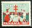 Cinderella - Panama 1957 Anti TB label unmounted mint showing Healthy family