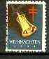 Cinderella - Germany 1954 Christmas TB seal unmounted mint showing a Bell, stamps on cinderella, stamps on christmas, stamps on tb, stamps on diseases, stamps on medical, stamps on bell